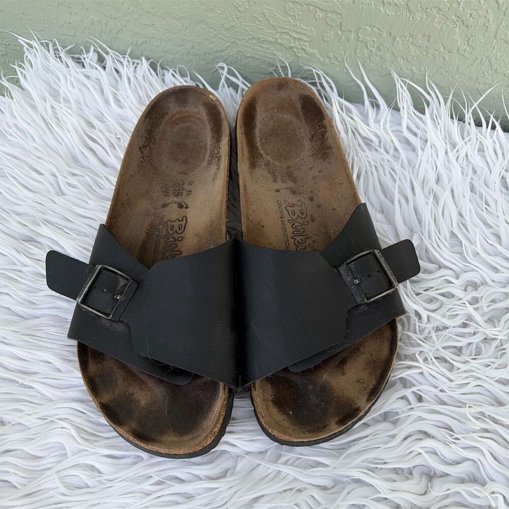 Birki's Madrid Women's Black Sandals Size 10 Slip-On Casual